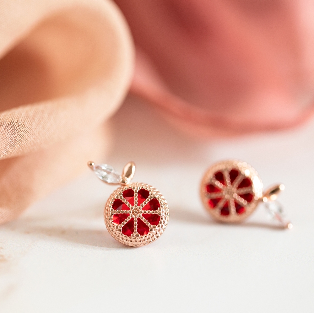 Sparkling Grapefruit Studs - Only 1 left! - Picture 4 of 10